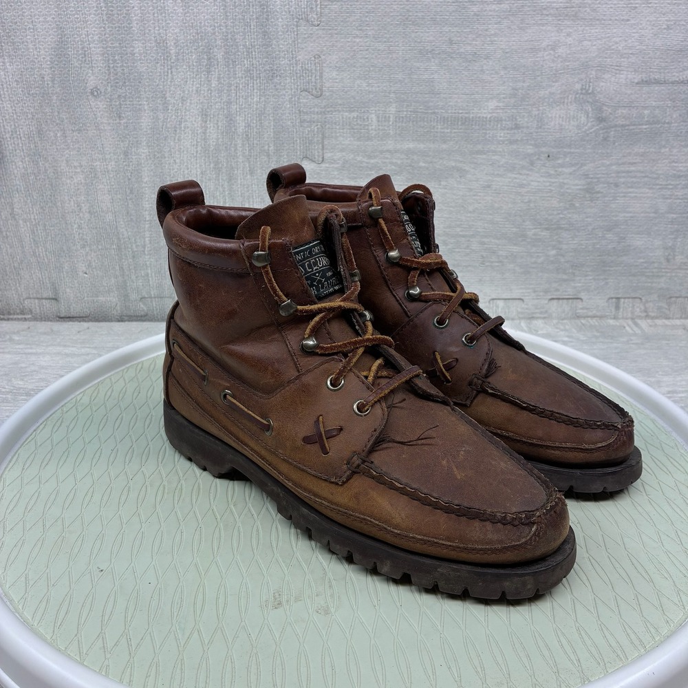 Polo Country by Ralph Lauren Brown Leather Lace-Up Moc Toe Boots - Picture 3 of 7